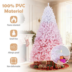 5/6/7/8 FT Artificial Christmas Tree with Warm White LED Lights and 8 Modes for Holiday