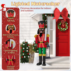 5 FT Lighted Christmas Nutcracker with Glitter Sword for Outdoor