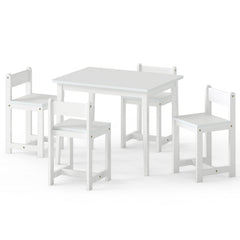 5-Piece Kids Table and Chairs Set Solid Rubber Wood Toddler Activity Table