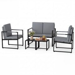 5 Pieces Living Room Set with 2 Accent Chairs and 2 Coffee Tables