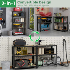 5-Tier Heavy Duty Metal Shelving Unit with 2000 LBS Total Load Capacity