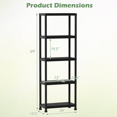 4-Tier Heavy-Duty Plastic Storage Shelves Freestanding Garage Shelving Unit