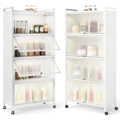 5-Tier Kitchen Pantry Storage Cabinet with Flip-Up Doors