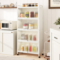 5-Tier Kitchen Pantry Storage Cabinet with Flip-Up Doors
