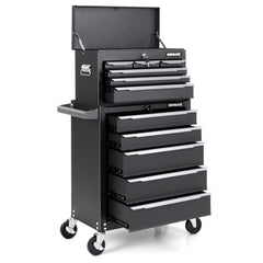 5-Drawer Tool Storage Cabinet with Hanging Holes and Central Keyed Locking System-Black