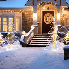 5 Feet Animated Christmas Tree with Warm and Cold LED Lights