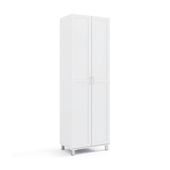 73.5 Inch Freestanding Double Door Tall Versatile Storage Organizer-White