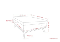 Owen XL Square Coffee Table Storage Ottoman - Distressed Saddle Brown