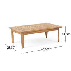Alluvion Teak 4-Piece Wood Outdoor Patio Conversation Set with Cream Cushions