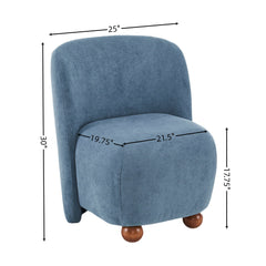 Modern Low Back Accent Upholstered Armless Living Room Chairs