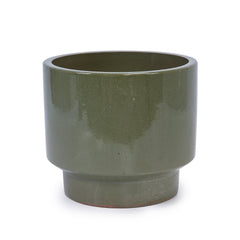 3 Pieces Ceramic Flowerpot Set - Antique Light Green