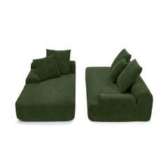 110.25x67'' Modern Upholstered L-Shape Sectional Sofa Velvet Green