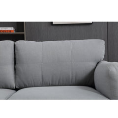 Modern Gray Sofa with Integrated USB and Type-C Charging