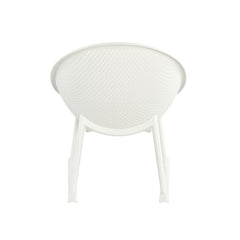 Modern Gable Rocking Chair Set of 2 in White Plastic with Weather-Resistant Features