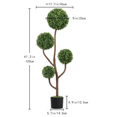 4FT Tall Artificial Boxwood Topiary Tree