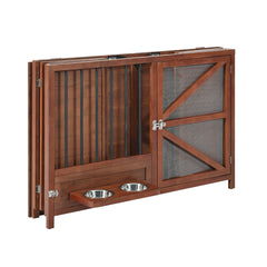 43" Solid Wood Dog Crate Furniture Foldable Indoor Kennel