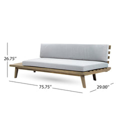 Hillcrest V Shaped 4-Piece Sofa Set - Gray Acacia Wood with Water Resistant Fabric