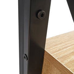 1 Piece Modern End Table with Drawer - Natural Wood & Tempered Glass