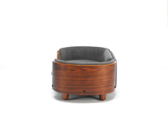 Scandinavian Style Elevated Dog Bed with Solid Walnut Wood Legs