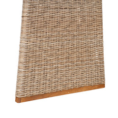 Outdoor 6 Pieces Acacia Wood Dining Set with Handwoven Rattan Legs, Brown Wicker