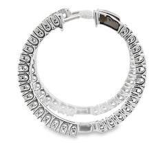 1.53ct Diamond Hoop Earrings 10KT White Gold