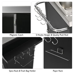 K&K 55.5' Outdoor Kitchen Island with 304 Stainless Steel Sink