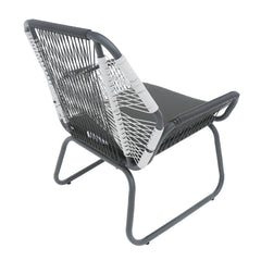 Set of 2 Woven Rattan Outdoor Club Chairs with Cushions