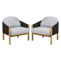 Grotta Outdoor Wood Club Chair Set of 2