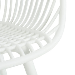 Modern Mykonos Outdoor Dining Chairs Set of 2 with Weather-Resistant White Plastic Resin