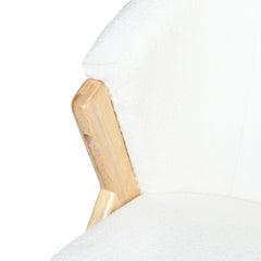 Modern Accent Chair with White Polyester Upholstery and Solid Wood Frame
