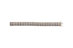10K Yellow Gold 10-1/3 Cttw Alternating Coco Color and White Diamond 5 Row Tennis Bracelet (Brown/H-I Color, SI1-SI2 Clarity) - Size 7.25