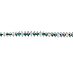 14K White Gold Round-Cut white and Blue Diamond Fashion Bracelet (3.70 cttw, H-I Color, SI1-SI2 Clarity)