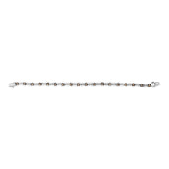 14k White Gold 2 1/4 Cttw Champagne Diamond Bar Link 7" Bracelet (Champagne Color, I1-I2 Clarity)