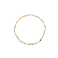 10k Yellow Gold 1/3 Cttw Diamond 3 Stone and X-Link Bracelet (I-J Color, I1-I2 Clarity) - 7.50" Inches