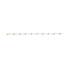 10k Two-Tone Gold 1/3 Cttw Diamond Pave Set Heart S-Link 7.25" Bracelet (I-J Color, I2-I3 Clarity)