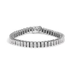 14K Yellow Gold 3.0 Cttw Princess Cut Quad Invisible Set Tennis Bracelet (H-I Color, SI1-SI2 Clarity) - 7â€