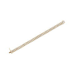 14K Yellow Gold 5.0 Cttw Invisible Set Princess-cut Diamond Buckle Link Tennis Bracelet (H-I Color, SI2-I1 Clarity) - Size 7.25"