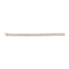 14K Yellow Gold 5.50 Cttw Round and Baguette Diamond Link Bracelet