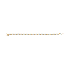 10k Yellow Gold 1.00 Cttw Round-Cut Diamond Floral S-Link 7.50" Bracelet (I-J Color, I2-I3 Clarity)