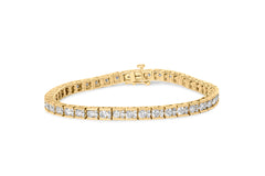 10K Yellow Gold 4.00 Cttw Channel Set Round Diamond Tennis 7" Bracelet (J-K Color, I1-I2 Clarity)