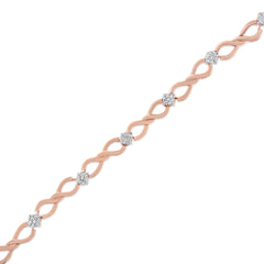 10K Rose Gold Plated .925 Sterling Silver 1/2 Cttw Diamond Infinity Link Tennis Bracelet (H-I Color, I2-I3 Clarity) -7â€