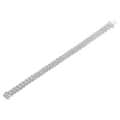 .925 Sterling Silver 3.0 Cttw Diamond Multi Row Cluster Slanted Wave Link 7-¼†Tennis Bracelet (I-J Color, I2-I3 Clarity)