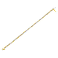 14K Yellow Gold Plated .925 Sterling Silver 3.0 Cttw Miracle-Set Diamond Tennis Bracelet (L-M Color, I2-I3 Clarity) - 7.25"