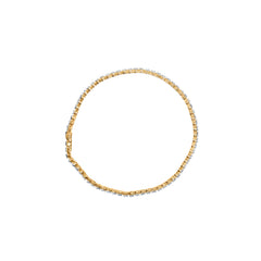 10K Yellow Gold Plated Sterling Silver 1.0 Cttw Round Diamond Tennis Bracelet