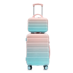 14"/20" 2-Pcs PC Spinner Wheel Carry On Luggage Set