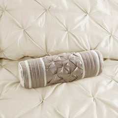 7 Piece Tufted Comforter Set Ivory Queen