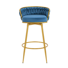 Modern Low Back Upholstered Counter Height Bar Stools (Set of 2)
