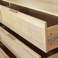 51.18' 6-Drawers Rattan Storage Cabinet