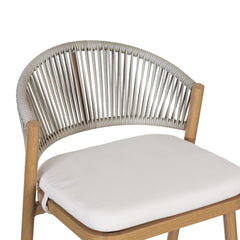 Outdoor Bar Height Aluminum Frame Counter Stools with Scallop-shaped Backrest & Water-resistant Cushions