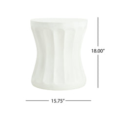 Outdoor Round Concrete Antique White Side Table